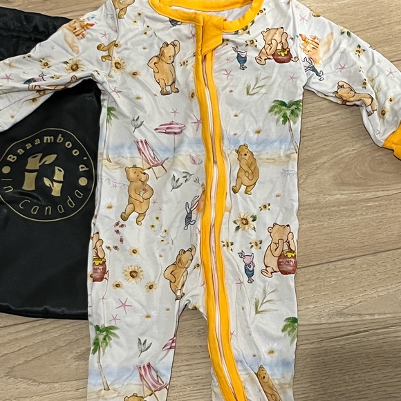 Disney Winnie the Pooh Footie Bamboo Zippy PJ 3-6M - Picture 2 of 3